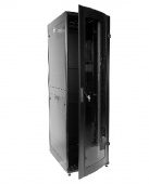 Купить шкаф телекоммуникационный напольный проф универсальный 42u (600 × 1000) дверь стекло,чёрный, в сборе