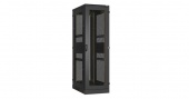 Купить напольный шкаф 19", 47u, перфорированные двухуровневые стенки и перфорированные двери, ш600хв2280хг1000мм, в разобранном виде, черный