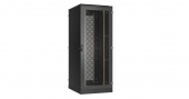 Купить напольный шкаф 19", 33u, одностворчатые перфорированные двери, одностворчатые цельнометаллические боковые стенки ш800хв1660хг1000мм, в разобранном виде, черный