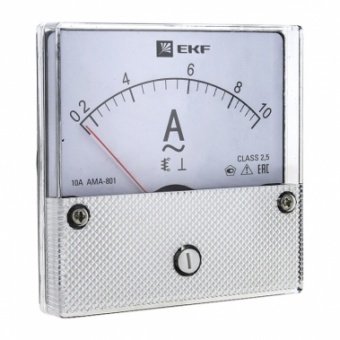 Амперметр AMA-801 аналоговый на панель (80х80) круглый вырез 1000А трансф. подкл. EKF
