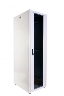 Купить шкаф телекоммуникационный напольный эконом 48u (800 × 1000) дверь стекло, дверь металл в Казани