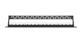 Коммутационная панель NIKOMAX 19", 1U, 24 угловых порта, Кат.5e (Класс D), 100МГц, RJ45/8P8C, 110/KRONE, T568A/B, неэкранированная, с органайзером, черная - гарантия: 5 лет расширенная / 25 лет системная купить
