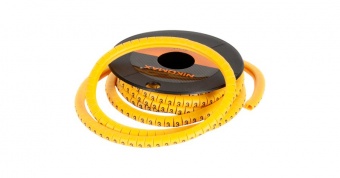 Маркер NIKOMAX кабельный, трубчатый, эластичный, под кабели 3,6-7,4мм, символ "-", желтый, уп-ка 500шт. купить
