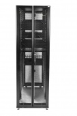 Купить шкаф серверный проф напольный 42u (600x1000) дверь перфор. 2 шт., черный, в сборе оптом