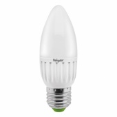 Лампа светодиодная LED 7вт E27, матовая, свеча, теплый NAV