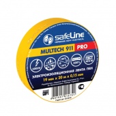 Изолента ПВХ 19мм х 20м желтая Safeline