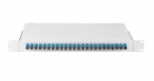 Оптический кросс NIKOMAX 19", 1U, укомплектованный на 24 порта SC/UPC(24 одинарных SC/UPC адаптера), SM 9/125 OS2, стальной, серый, в комплекте: адаптеры, монтажные шнуры 1м, сплайс-кассета с крышкой, гильзы