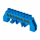 Шина "0" N (8х12мм) 8 отверстий латунь синий нейлоновый корпус комбинированный розничный стикер EKF PROxima