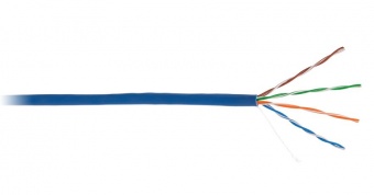 Кабель NETLAN U/UTP 4 пары, Кат.5e (Класс D), 100МГц, одножильный, BC (чистая медь), внутренний, PVC нг(B), синий, 305м оптом