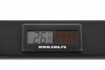 Фальшпанель с термометром в шкаф 19" 1U, цвет черный
