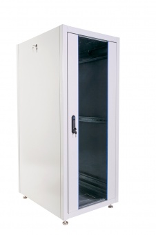 Купить шкаф телекоммуникационный напольный эконом 30u (600 × 600) дверь стекло, дверь металл в Казани