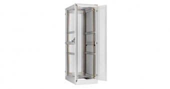 Купить напольный шкаф 19", 47u, перфорированные двухстворчатые двери, металлические двойные стенки, ш600хв2280хг1000мм, в разобранном виде, серый в Казани