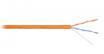 Кабель NIKOLAN U/UTP 2 пары, Кат.5 (Класс D), 100МГц, одножильный, BC (чистая медь), 24AWG (0,49мм), внутренний, LSZH нг(А)-HFLTx, оранжевый, 305м - гарантия: 1 год оптом
