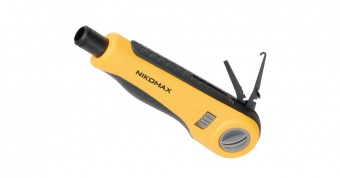 Инструмент NIKOMAX для заделки витой пары, ударного типа, 2 уровня регулировки силы удара, крепление Twist-Lock, нож для кроссов типа 110 в комплекте купить