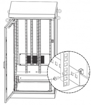 Комплект вертикальных юнитовых направляющих (2 шт) для шкафов серии ШРН высотой 18U