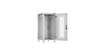 Купить напольный шкаф серии lite ii 19", 24u, перфорированная дверь, цельнометаллические стенки и задняя дверь, ш600хв1241хг800мм, в разобранном виде, серый ral7035 в Казани