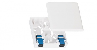 Корпус волоконно-оптической настенной розетки NIKOMAX (кросс), до 2 портов SC или LC, белый, с гильзами купить
