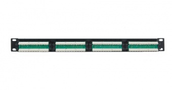 Коммутационная панель ULAN 19", 1U, 24 порта, Кат.5e (Класс D), 100МГц, RJ45/8P8C, 110, T568A/B, неэкранированная, черная купить