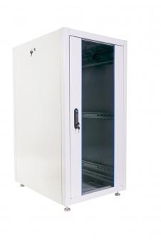 Купить шкаф телекоммуникационный напольный эконом 24u (600 × 600) дверь стекло, дверь металл в Казани