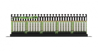 Коммутационная панель NIKOMAX 19", 1U, телефонная, 50 портов, Кат.3 (Класс C), 16МГц, RJ45/8P6C, 110/KRONE, с заземлением, с органайзером, черная купить