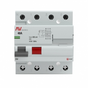 Устройство защитного отключения DV 4P  40А/300мА (AC) EKF AVERES