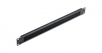 Панель-заглушка NIKOMAX 19", 1U, со щеточным кабельным вводом, металлическая, черная