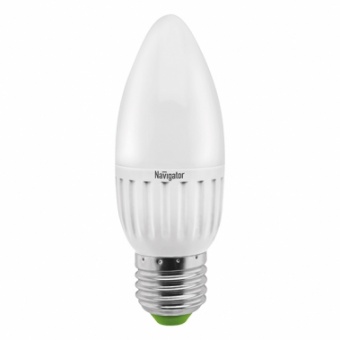 Лампа светодиодная LED 7вт E27, матовая, свеча, белый NAV