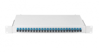 Оптический кросс NIKOMAX 19", 1U, укомплектованный на 24 порта SC/UPC(24 одинарных SC/UPC адаптера), SM 9/125 OS2, стальной, серый, в комплекте: адаптеры, монтажные шнуры 1м, сплайс-кассета с крышкой, гильзы в Казани