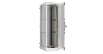 Купить напольный шкаф 19", 42u, стеклянная дверь, ш600хв2060хг1000мм, в разобранном виде, серый в Казани