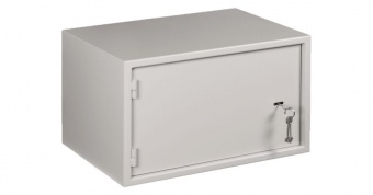 Настенный антивандальный шкаф с дверью на петлях, 7U, Ш520хВ320хГ400мм, серый