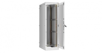 Купить напольный шкаф 19", 33u, стеклянная дверь, боковые цельнометаллические стенки и задняя дверь ш800хв1660хг1000мм, в разобранном виде, серый в Казани