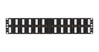 Коммутационная панель NIKOMAX 19", 2U, 48 угловых портов, Кат.5e (Класс D), 100МГц, RJ45/8P8C, 110/KRONE, T568A/B, неэкранированная, с органайзером, черная - гарантия: 5 лет расширенная / 25 лет системная купить