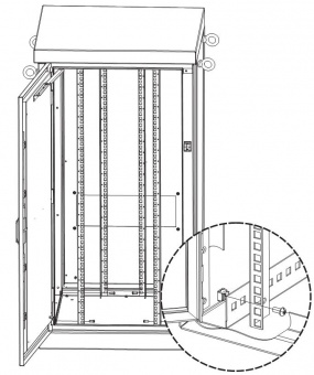 Комплект вертикальных юнитовых направляющих (2 шт) для шкафов серии ШРН высотой 18U