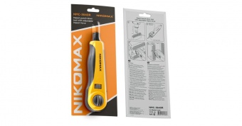 Инструмент NIKOMAX для заделки витой пары, ударного типа, 2 уровня регулировки силы удара, крепление Twist-Lock, нож для кроссов типа 110 в комплекте купить