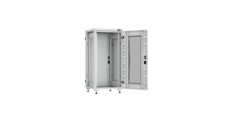 Купить напольный шкаф серии lite ii 19", 24u, стеклянная дверь, цельнометаллические стенки и задняя дверь, ш600х1242хг600мм, в разобранном виде, серый в Казани