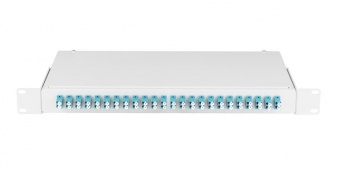 Оптический кросс NIKOMAX 19", 1U, укомплектованный на 48 портов LC/UPC(24 двойных LC/UPC адаптера), SM 9/125 OS2, стальной, серый, в комплекте: адаптеры, монтажные шнуры 1м, сплайс-кассеты с крышкой, гильзы в Казани